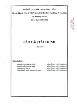 BÁO CÁO TÀI CHÍNH 2024 QUỸ HỖ TRỢ PHÁT TRIỂN NÔNG THÔN